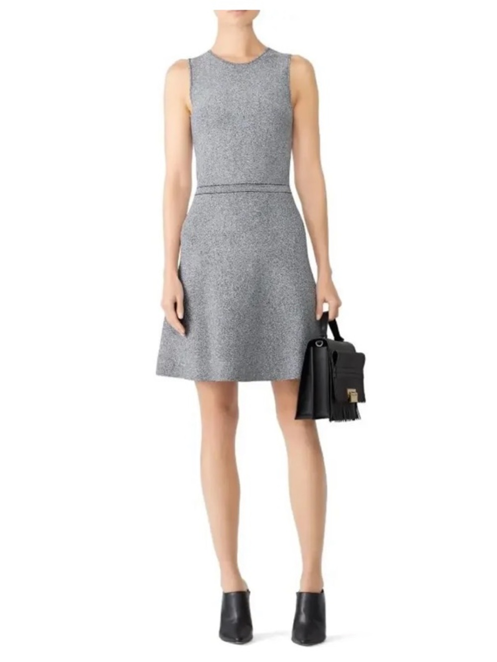 Theory Marl fit and flare sleeveless dress